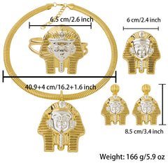 Gold and Silver Color Large Jewelry Set for Women Human Design Earrings Necklace Dubai African Bracelet Ring Weddding Bridal Gif