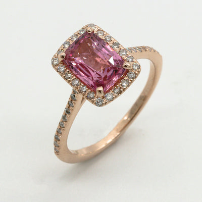 Pink Sapphire Vintage Engagement Ring