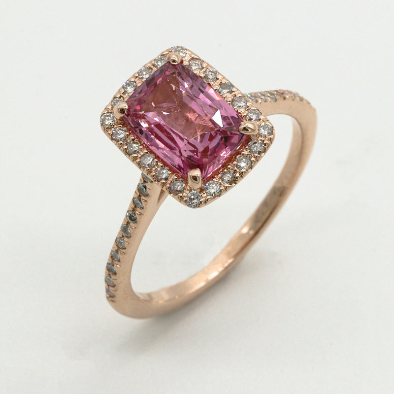 Pink Sapphire Vintage Engagement Ring