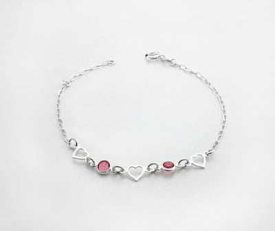 Silver Heart Charm Bracelet