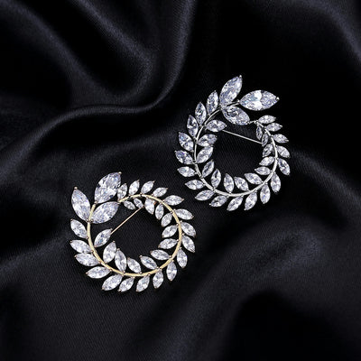 Silver Leaf Drop Earrings - Nature Collection